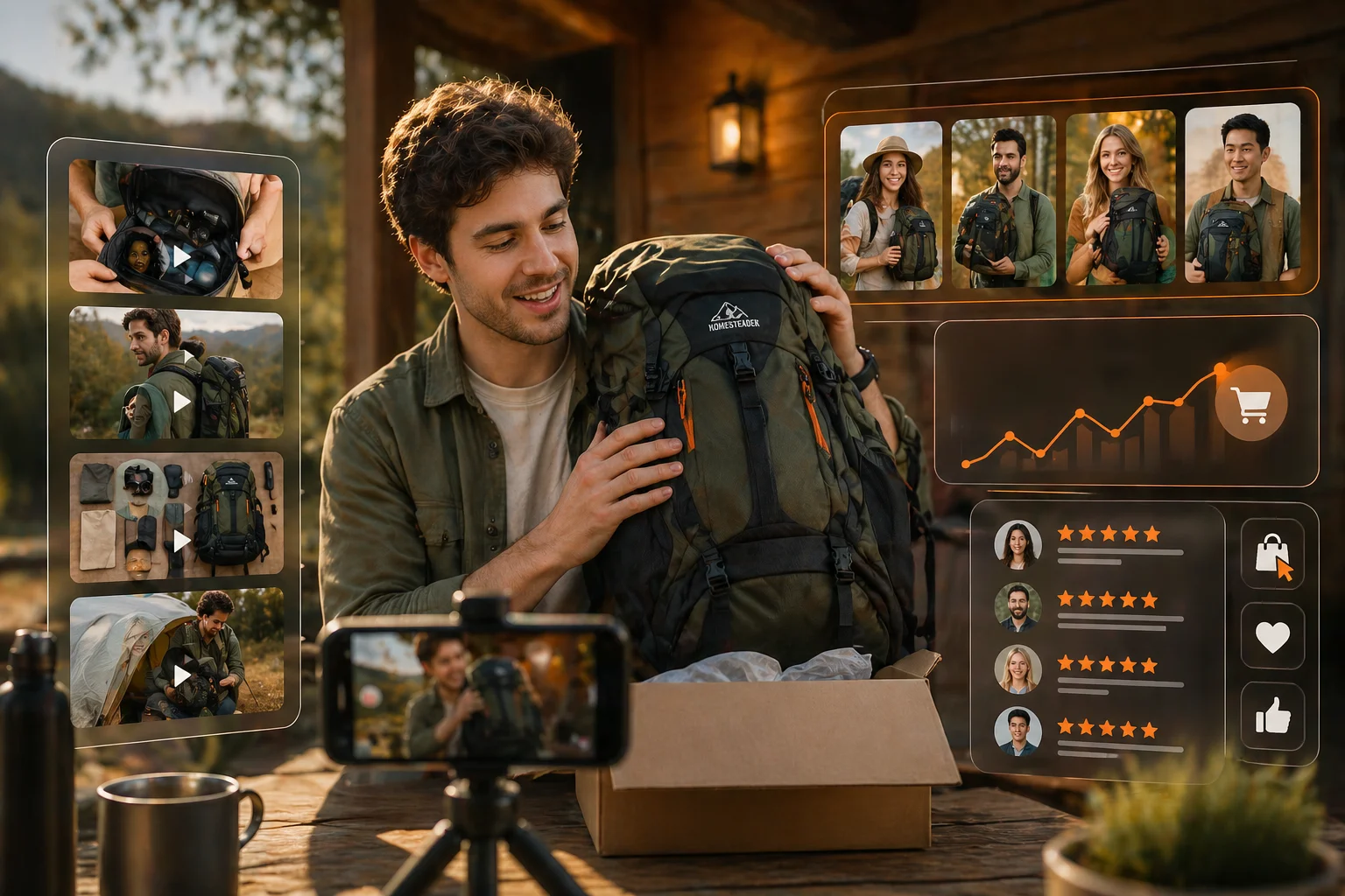 Homesteader Backpack UGC ad template